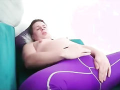 Boy in lycra cum